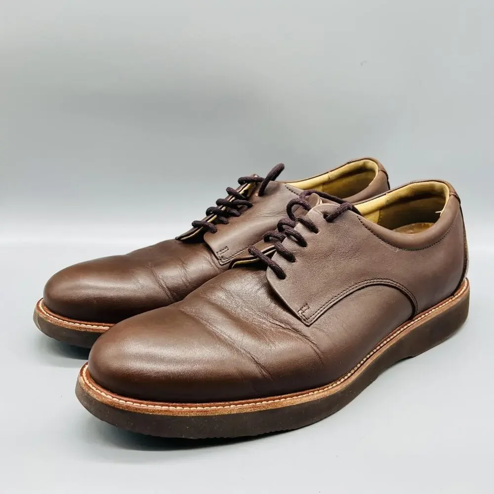 Samuel Hubbard Shoes Mens 11.5 Brown Leather Lace Up Casual Sneakers Comfort